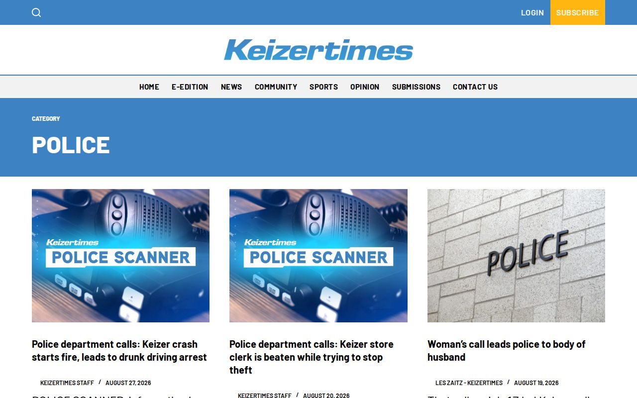 Marion County Keizer Police public-safety news record source